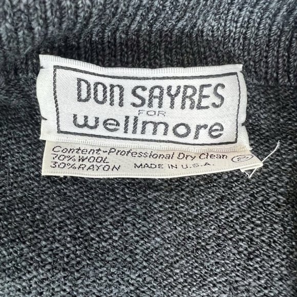DON SAYRES for Wellmore Jacket Sweater Size 8 Gray with Gold Accents Blazer - Picture 3 of 6